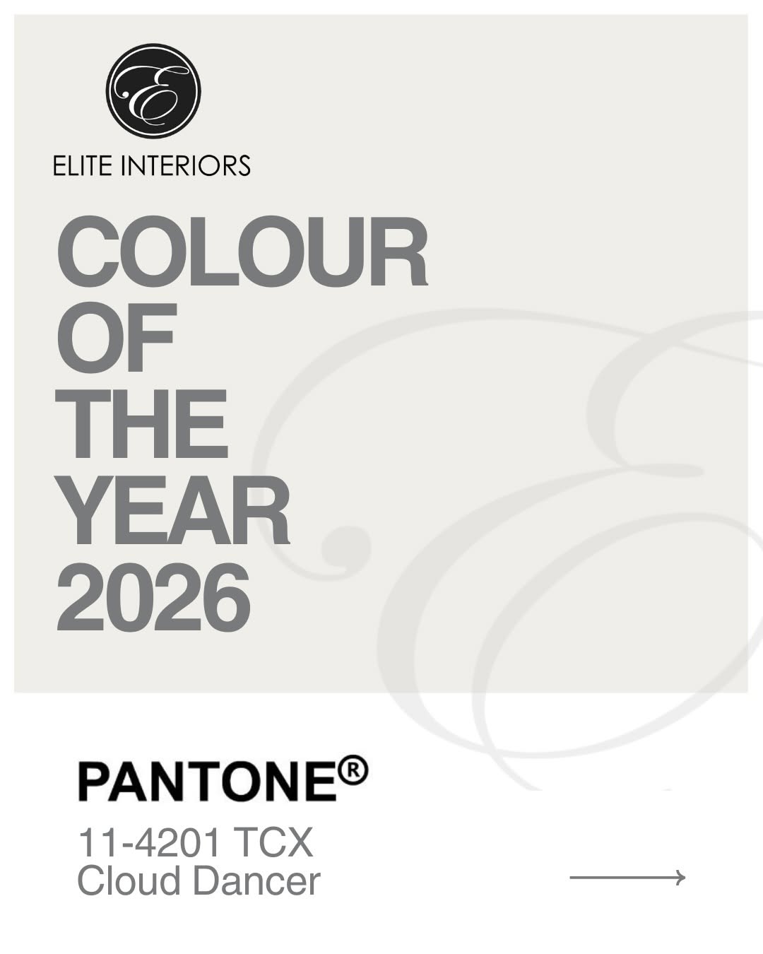 Meet Cloud Dancer Pantone s Colour of the Year 2026. Soft  airy  and beautifully understated. We can t wait…